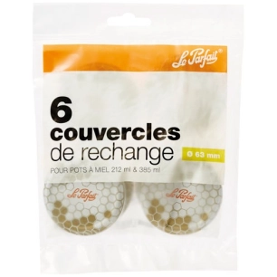 sachet de 6 couvercles le parfait miel 63 mm - berlin packaging france
