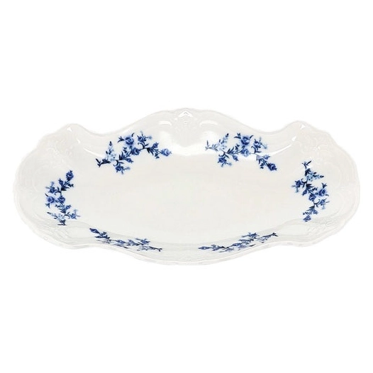 plat a servir 26x16cm blue flower retro - fine dining living