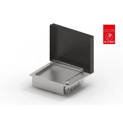 plancha oasi 55 lisse rainurã©e + couvercle noir - planet outdoor