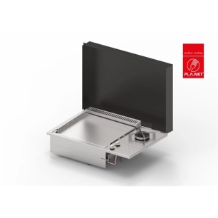 plancha oasi 55 lisse - feu dual + couvercle noir - planet outdoor
