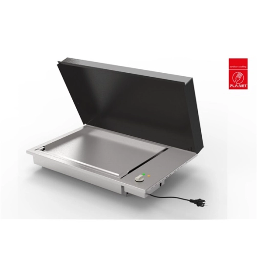 plancha oasi 80 elec lisse + couvercle noir - planet outdoor