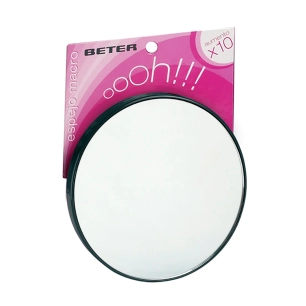 miroir grossissant x10 avec ventouses, couleurs assorties, ø9 cm