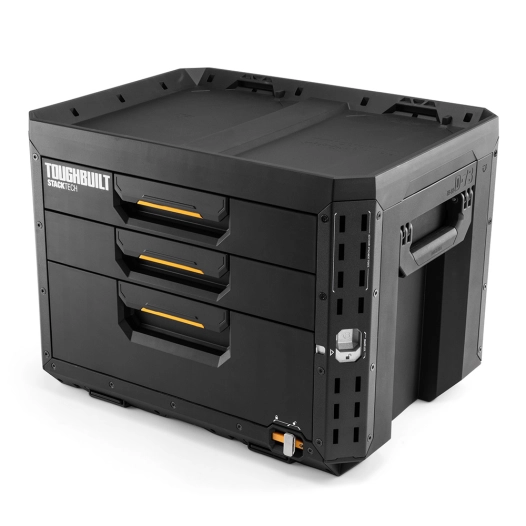 boîte à outils xl avec trois tiroirs stachtech avec serrure, 53 x 40,5 x 39,5 cm