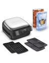 gaufrier/croque multifonction 700 w - 4 plaques amovibles - 3 prog + manuel - thermostat regl - indic prechauf/cuisson - - gpe s