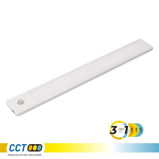 réglette led réglable et rechargeable avec capteur, magnétique, 2,5 w, 3cct, 2200 mah, 14 x 40 x 606 mm