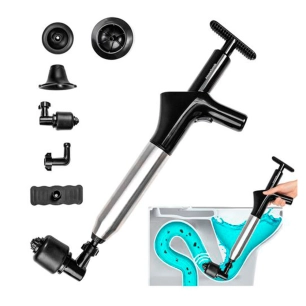 déboucheur à air comprimé haute pression avec 7 accessoires