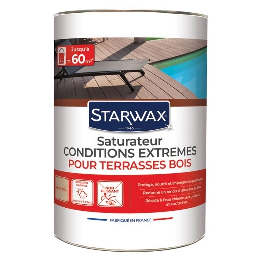 saturateur terrasses teck et bois teintã© 5 l - brunel