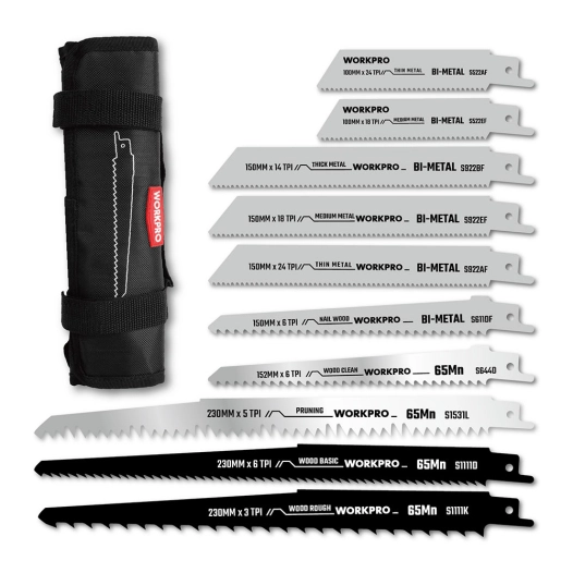 lames de scie à résigues mixtes 10+10, jeu de 20 pièces