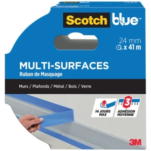 ruban de masquage premium bleu 24 mm x 41 m - gpi 3m bricolage et batiment