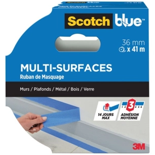 ruban de masquage premium bleu 36 mm x 41 m - gpi 3m bricolage et batiment
