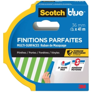 ruban de masquage premium bleu finition parfaite 36 mm x 41m - gpi 3m bricolage et batiment