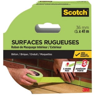 ruban de masquage surfaces rugeuses 36 mm x 41 m - gpi 3m bricolage et batiment