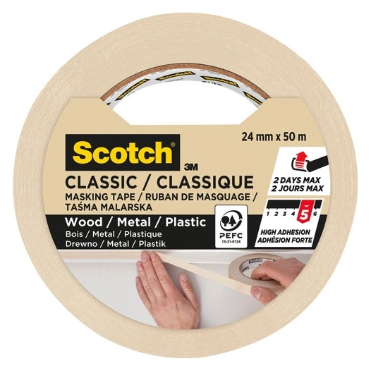 ruban de masquage classique 24 mm x 50 m - gpi 3m bricolage et batiment