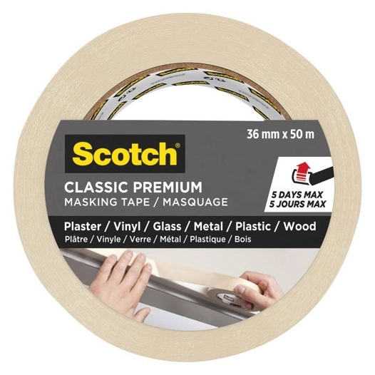 ruban de masquage classique 36 mm x 50 m - gpi 3m bricolage et batiment