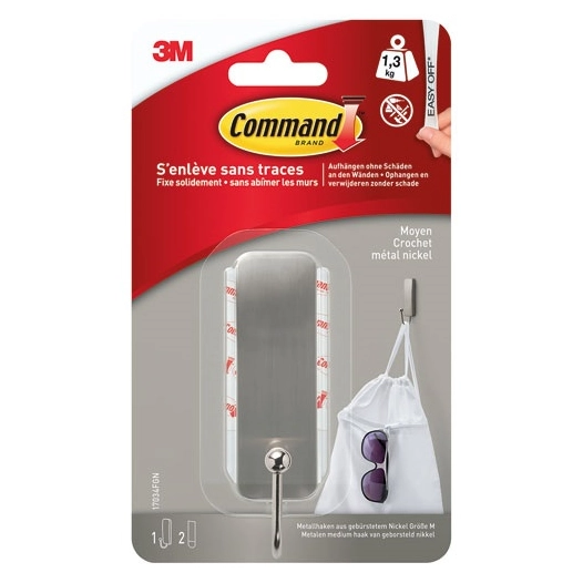 crochet adhã©sif metal nickel moyen - gpi 3m bricolage et batiment