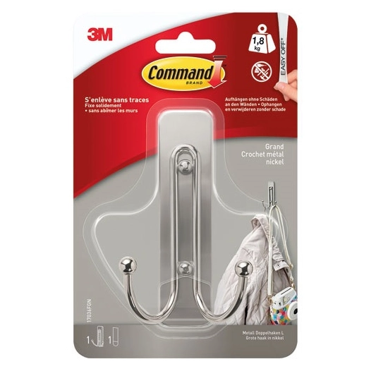 crochet adhã©sif double metal nickel - gpi 3m bricolage et batiment