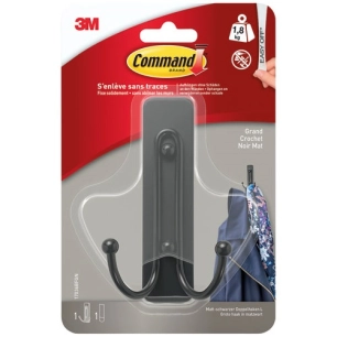 crochet adhã©sif double metal noir - gpi 3m bricolage et batiment