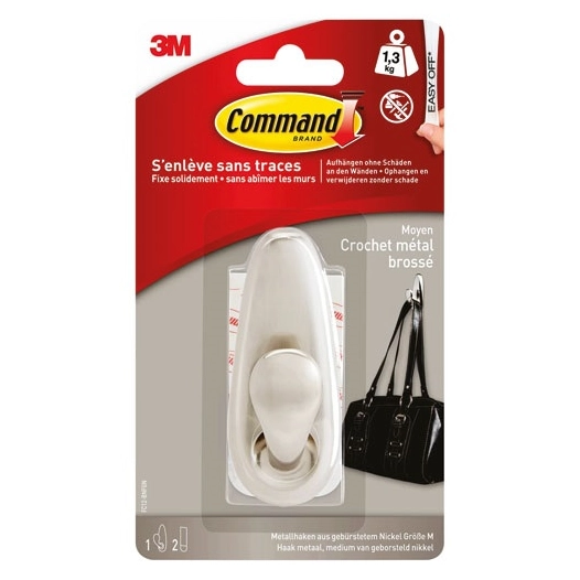 crochet adhã©sif mã©tal brosse moyen - gpi 3m bricolage et batiment