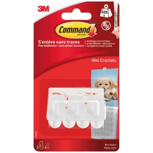 crochet adhã©sif blanc petit blister de 3 - gpi 3m bricolage et batiment