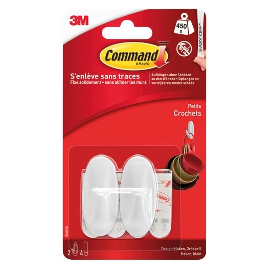 crochet adhã©sif blanc petit blister de 2 - gpi 3m bricolage et batiment