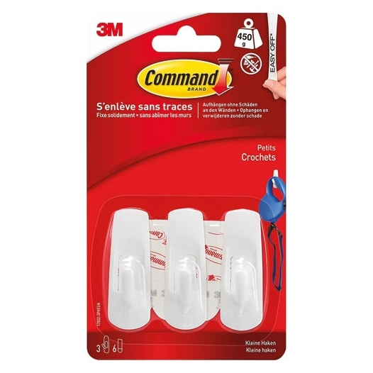 crochets adhã©sif blanc petit blister de 3 - gpi 3m bricolage et batiment