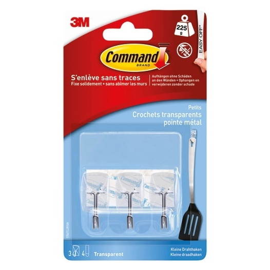 crochet adhã©sif pointe metal petit blister de 3 - gpi 3m bricolage et batiment