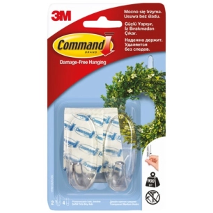 crochet adhã©sif ovale transparent blister de 2 - gpi 3m bricolage et batiment