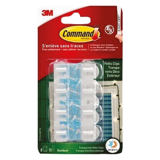 crochet adhã©sif clip guirlande blister de 8 - gpi 3m bricolage et batiment