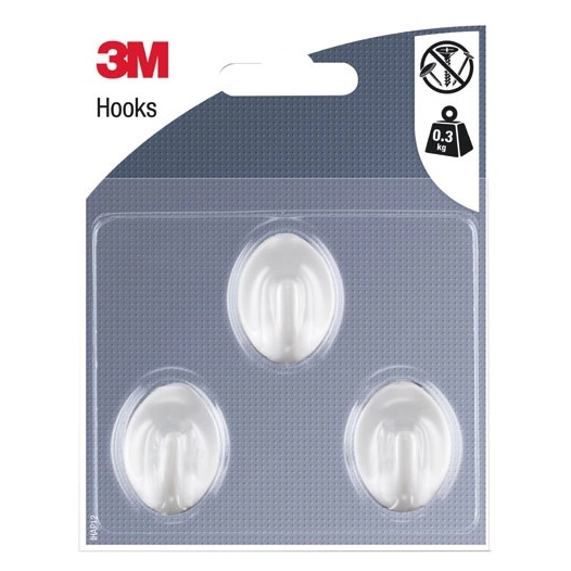 crochet adhã©sif ovale blanc blister de 3 - gpi 3m bricolage et batiment