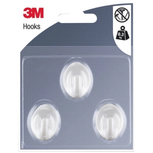 crochet adhã©sif ovale blanc blister de 3 - gpi 3m bricolage et batiment