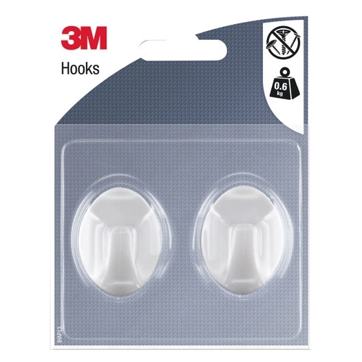 crochet adhã©sif ovale blanc blister de 2 - gpi 3m bricolage et batiment