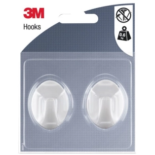 crochet adhã©sif ovale blanc blister de 2 - gpi 3m bricolage et batiment