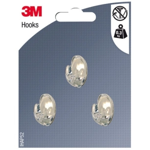 crochet adhã©sif ovale transparent blister de 3 - gpi 3m bricolage et batiment