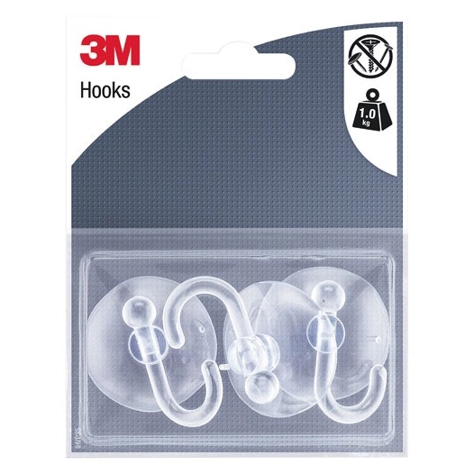 crochet ventouse transparent blister de 3 - gpi 3m bricolage et batiment