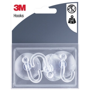 crochet ventouse transparent blister de 3 - gpi 3m bricolage et batiment