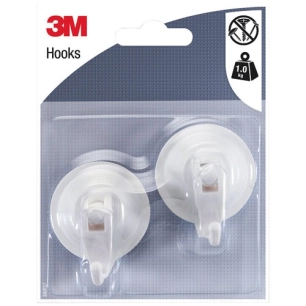 crochet ventouse blanc blister de 2 - gpi 3m bricolage et batiment