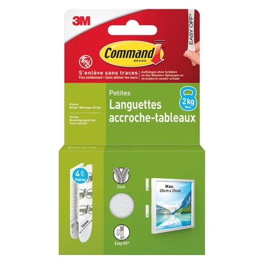 languette adhesive petite accroche tableaux blister de 4 - gpi 3m bricolage et batiment