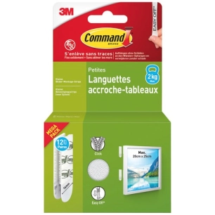 languette adhesive petite accroche tableaux blister de 12 - gpi 3m bricolage et batiment