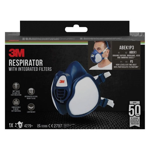 demi masque anti poussiere et gaz ffabek1p3 - gpi 3m bricolage et batiment