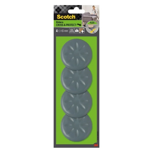 patin glisseur adhã©sif rond gris ã˜ 65 mm blister de 4 - gpi 3m bricolage et batiment