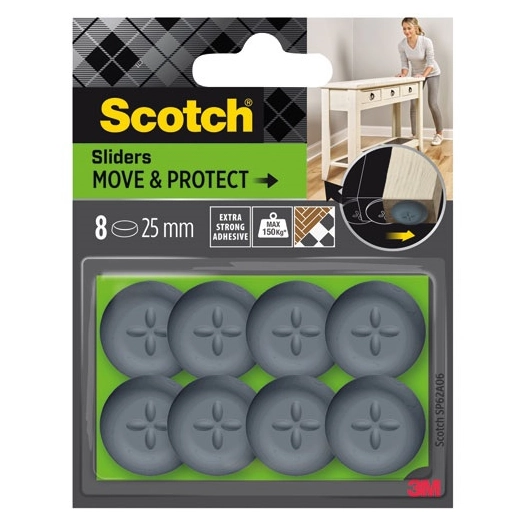 patin glisseur adhã©sif alveole rond gris ã˜ 25 mm blister x 8 - gpi 3m bricolage et batiment