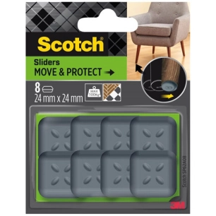 patin glisseur adhã©sif alveole carre gris ã˜24 mm lot de 8 - gpi 3m bricolage et batiment