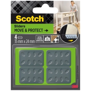 patin glisseur adhã©sif alveole carre gris 35x 24 mm lot de 4 - gpi 3m bricolage et batiment