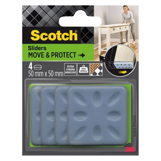 patin glisseur adhã©sif alveole carre gris ã˜50 mm lot de 4 - gpi 3m bricolage et batiment