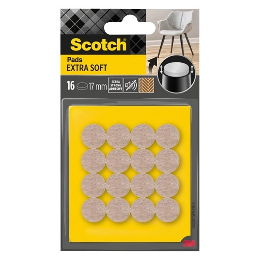 patin feutre laine beige ã˜ 17 mm lot de 16 - gpi 3m bricolage et batiment