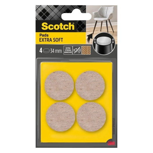 patin feutre laine beige ã˜ 34 mm lot de 4 - gpi 3m bricolage et batiment