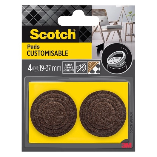 patin feutre marron a customiser ã˜37 mm lot de 4 - gpi 3m bricolage et batiment