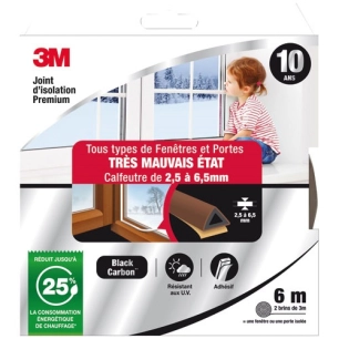 joint d'isolation porte et fenetre marron 2.5 a 6.5 mm 6 m - gpi 3m bricolage et batiment