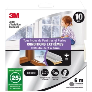 joint d'isolation porte et fenetre transparent 2 a 6 mm 6 m - gpi 3m bricolage et batiment