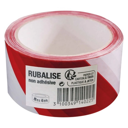 rouleau rubalise blanc/rouge 48 mm x 100 m - gpi 3m bricolage et batiment